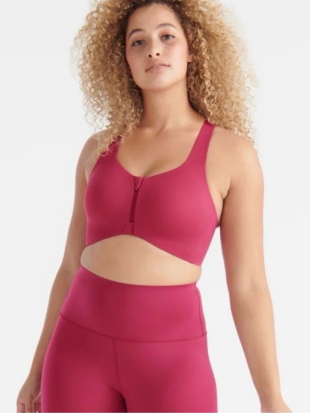 Knix Catalyst Front Zip Sports Bra in Pink and Women's Size 6++